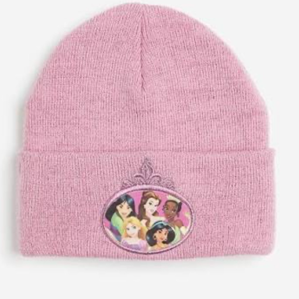 Disney Pink Sparkle Knit Princess Kids Beanie